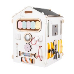 Дървена интерактивна къщичка BusyKids Pastel White – Лимитирана серия